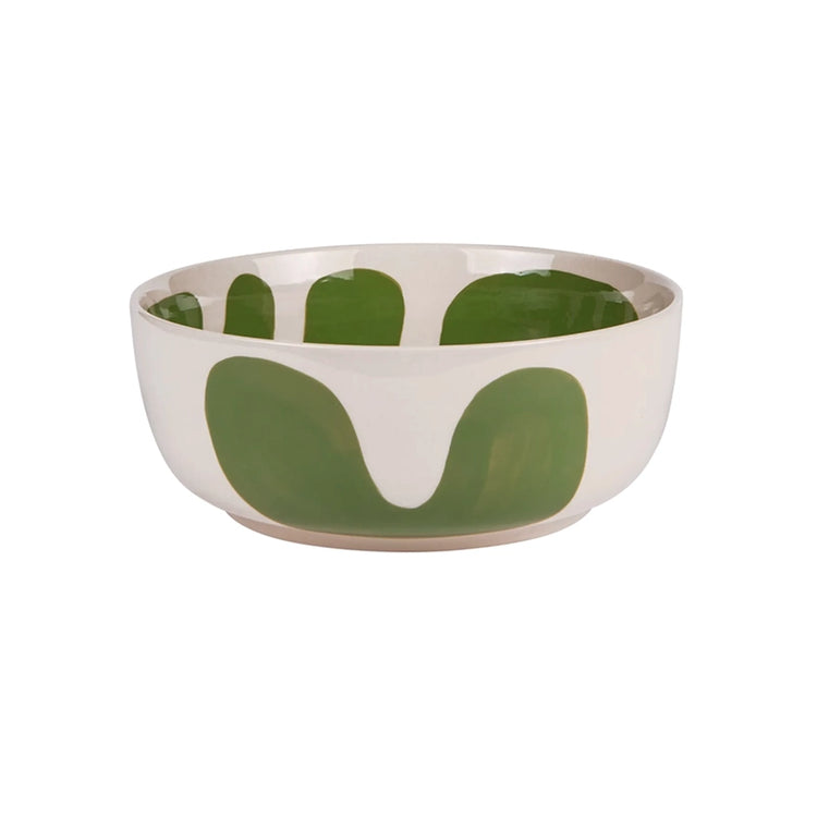 Saladier en grès de 26 cm vert Lulli Table Passion