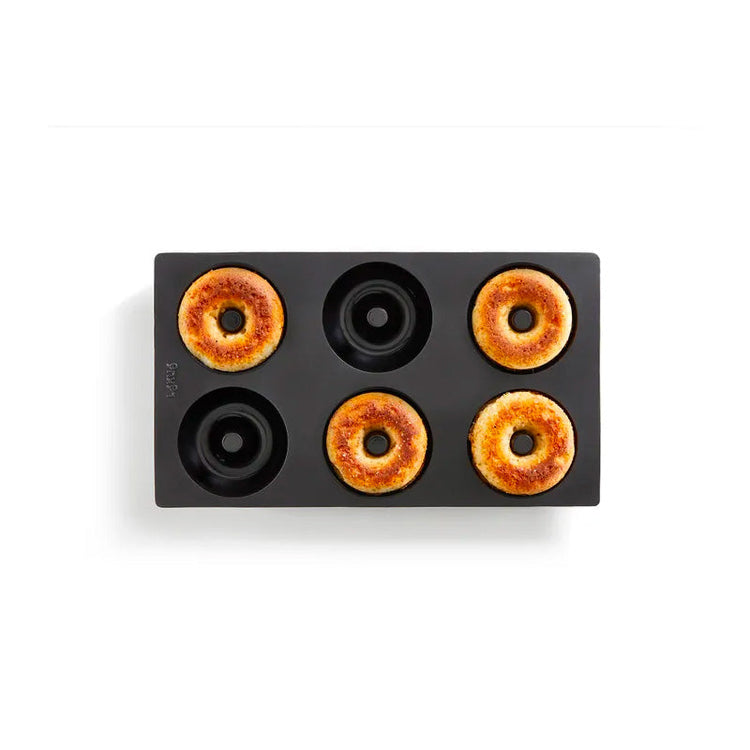 Moule à donuts en silicone antiadhésif de 6 cavités noir Lékué