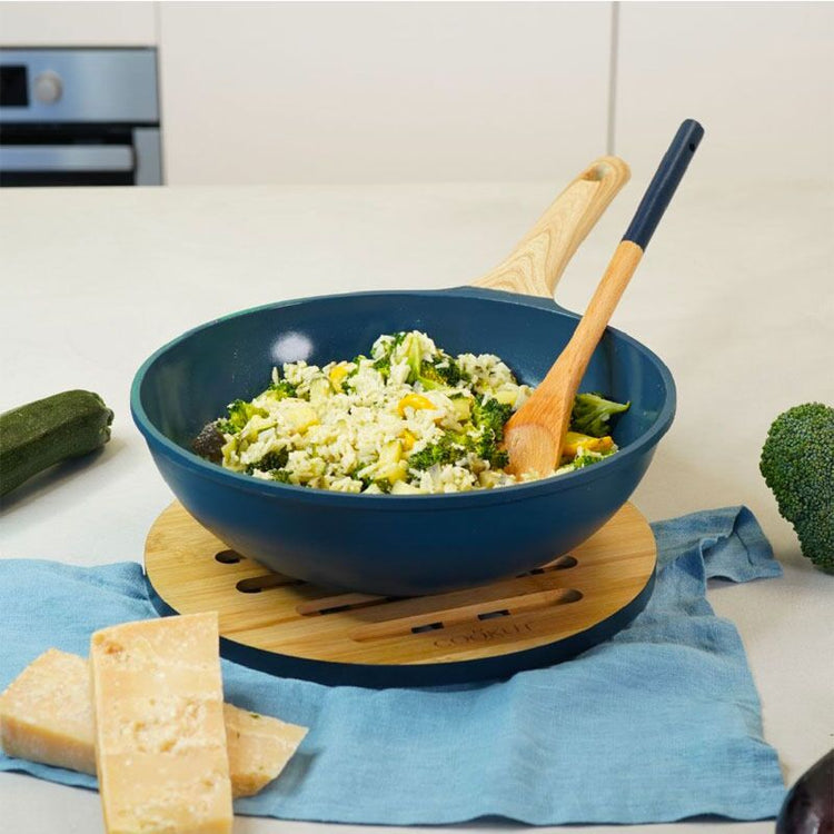 Wok en métal 28 cm myrtille L'Incroyable Cookut