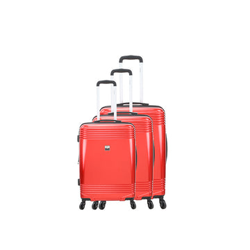 Set de 3 valises en polycarbonate recyclé rouge Green Travel