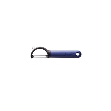 Éplucheur double-lame micro-crantée en acier inoxydable de 5 cm bleu Deglon