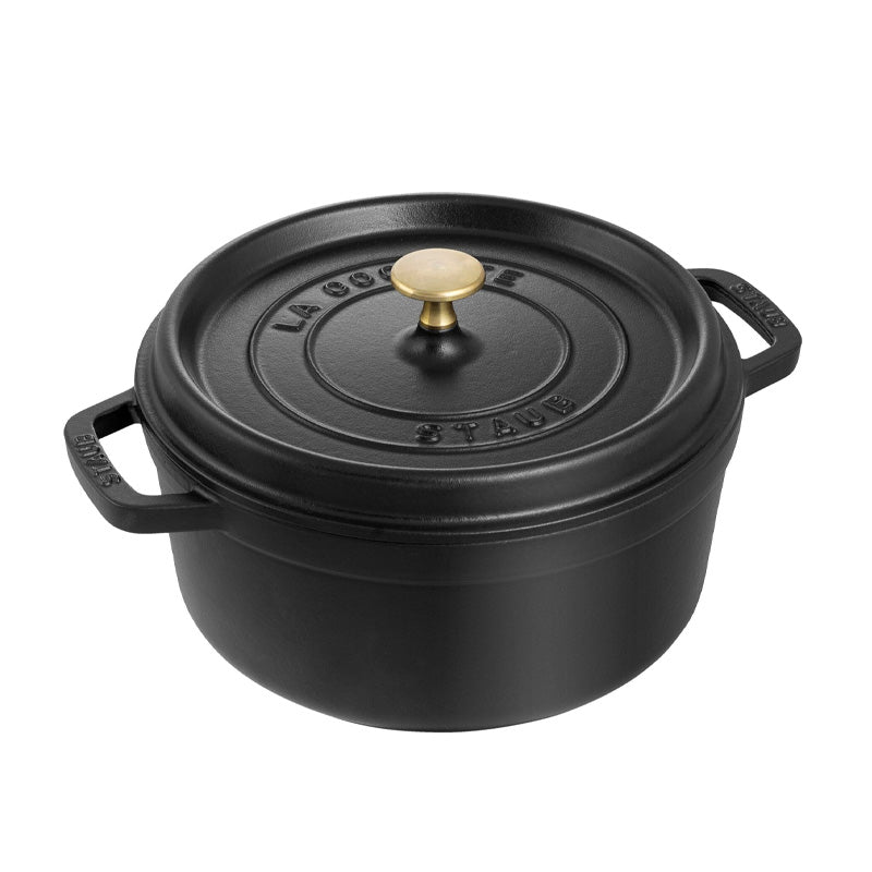 Cocotte ronde en fonte 24cm noire Staub