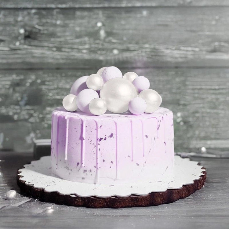 Décor à piquer Boules Blanches 12 pièces Patisdecor