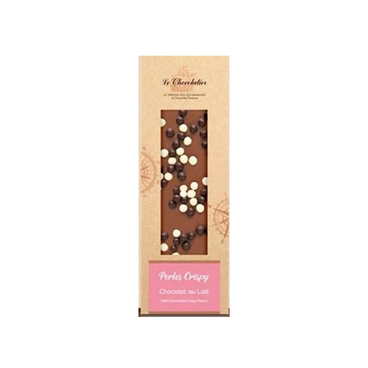Tablette de chocolat au lait avec des perles crispy Le Chocolatier