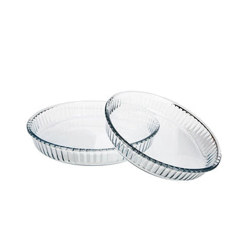Set de 2 moules à tarte en verre de 26 cm et 32 cm Borcam