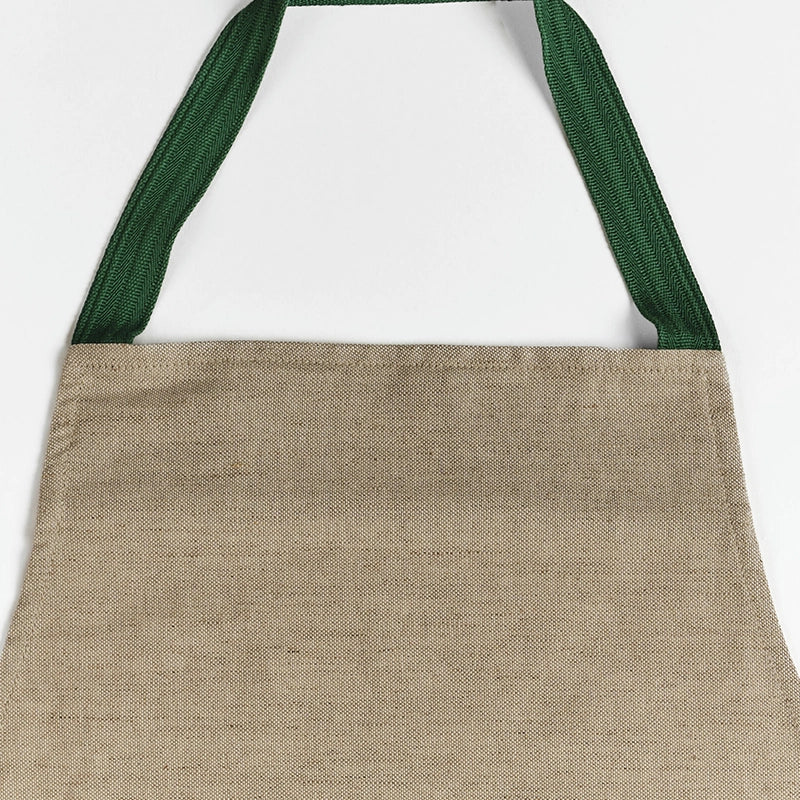 Tablier en lin pour homme Lin Vert sans boutons pression Les Tabliers de Julie Andrieu