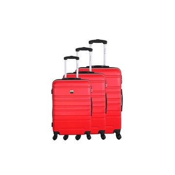 Set de 3 valises 4 roues ABS Rouge France bag