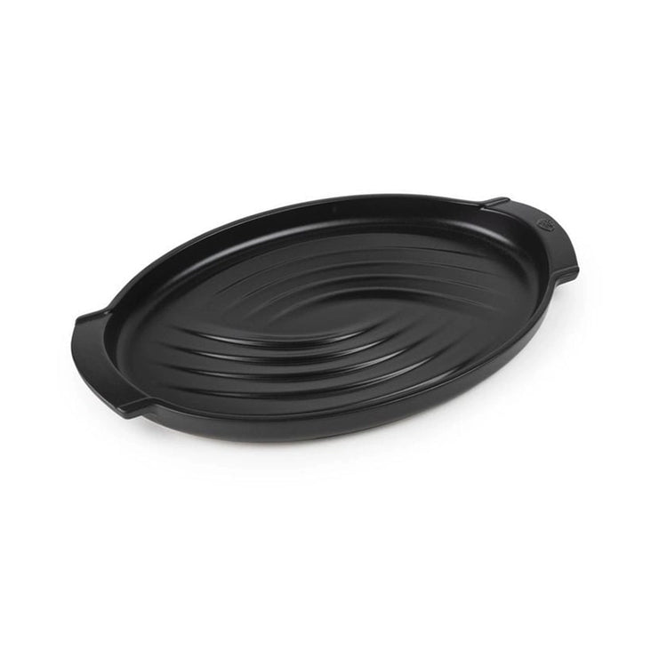 Plat grill en céramique pour poisson noir 41cm Peugeot