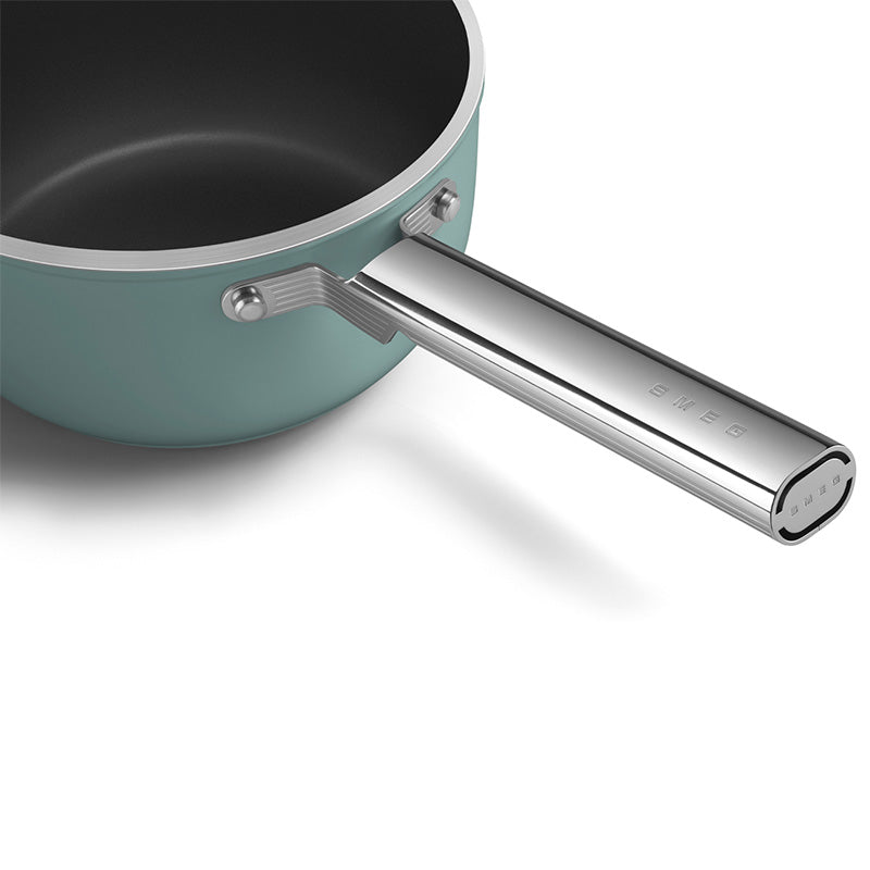 Casserole 20 cm avec couvercle Vert Émeraude Mat Années 50 Smeg