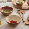 Saladier en bois de manguier de 25 cm blanc Inaya Atmosphera