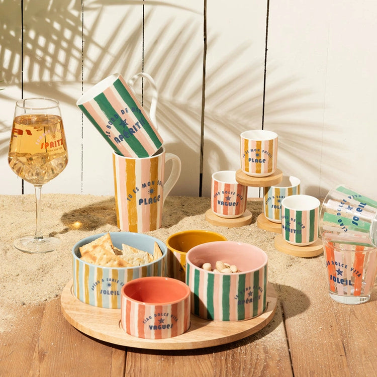 Coffret de 2 mugs en porcelaine 42cl Beach Club Table Passion