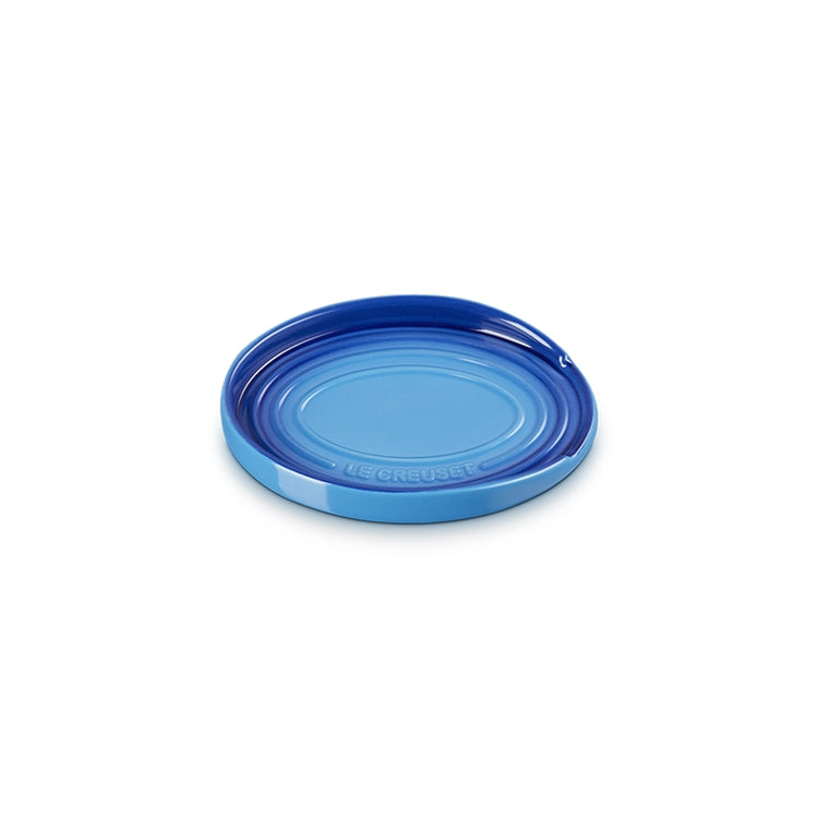 Repose-cuillère ovale en grès de 16 cm azur Le Creuset