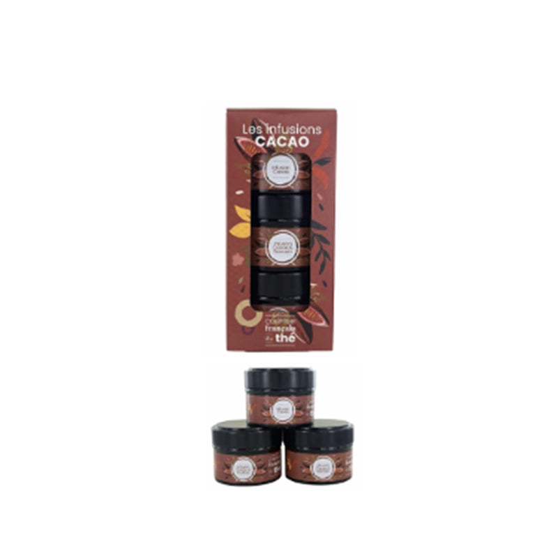 Coffret de 3 boîtes de 22g d’infusions au cacao Comptoir Français du Thé