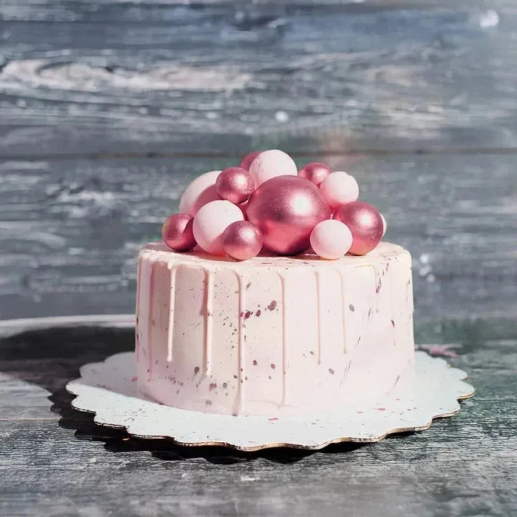 Décor à Piquer Boules Rose 12 pièces Patisdecor