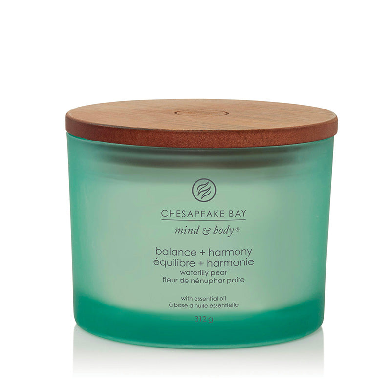 Bougie parfumée Équilibre Harmonie Fleur de Nénuphar et Poire 312g Vert Chesapeake Bay