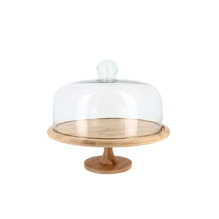 Présentoir bois cloche verre Patisdecor