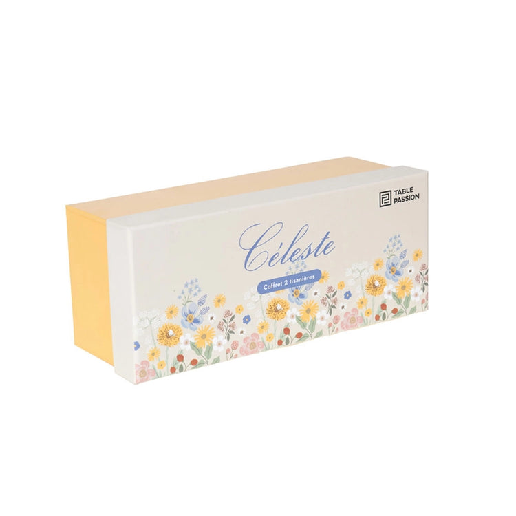 Coffret de 2 tisanières en porcelaine 40cl Celeste Table Passion