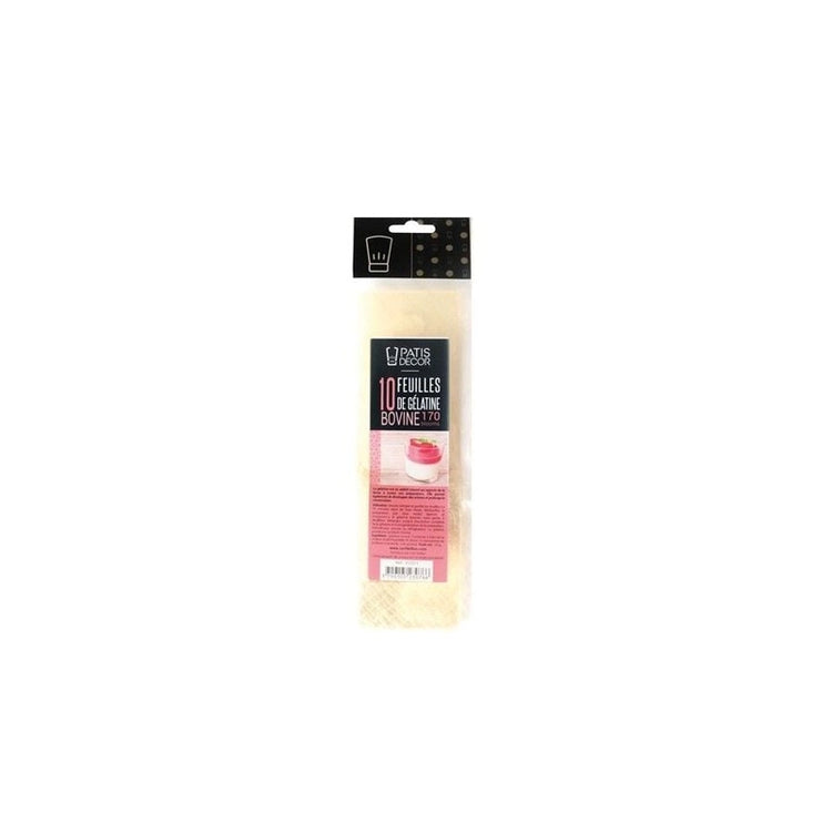 Feuille de Gélatine 170 Bloom 10 x 2.5g Patisdecor