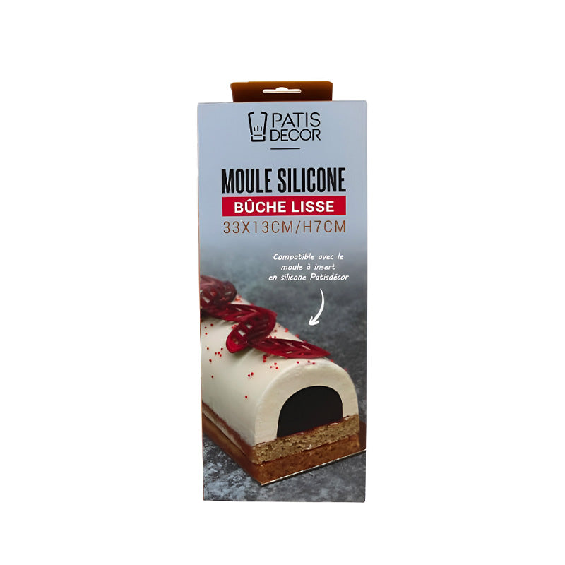 Moule à bûche lisse en silicone 30cm Patisdecor