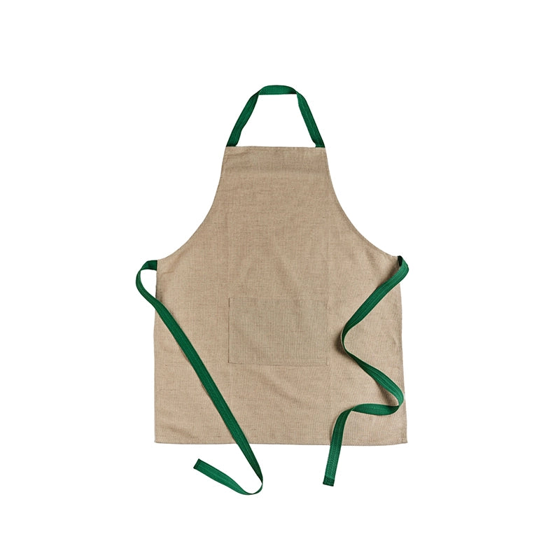 Tablier en lin pour homme Lin Vert sans boutons pression Les Tabliers de Julie Andrieu