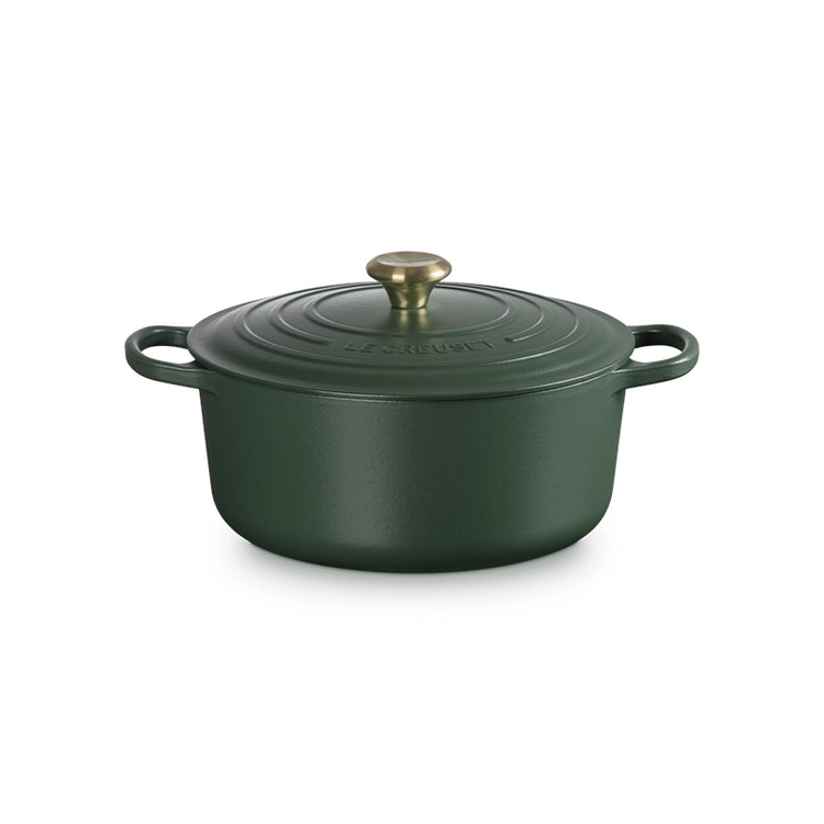 Cocotte ronde en fonte émaillée de 28 cm forêt Signature Le Creuset