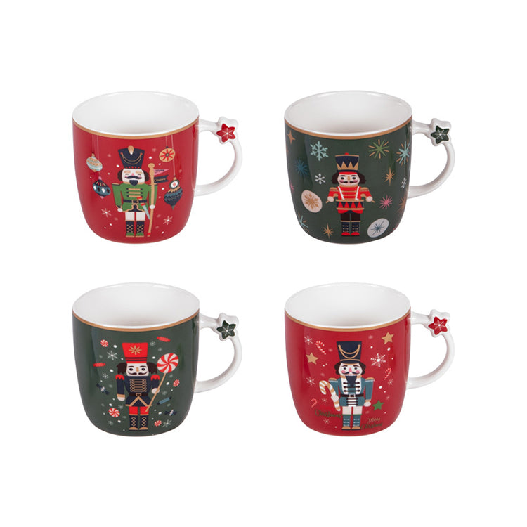 Coffret 4 mugs en porcelaine 36 cl Merry Table Passion