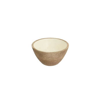 Coupelle en bois de manguier de 13 cm blanc Inaya Atmosphera