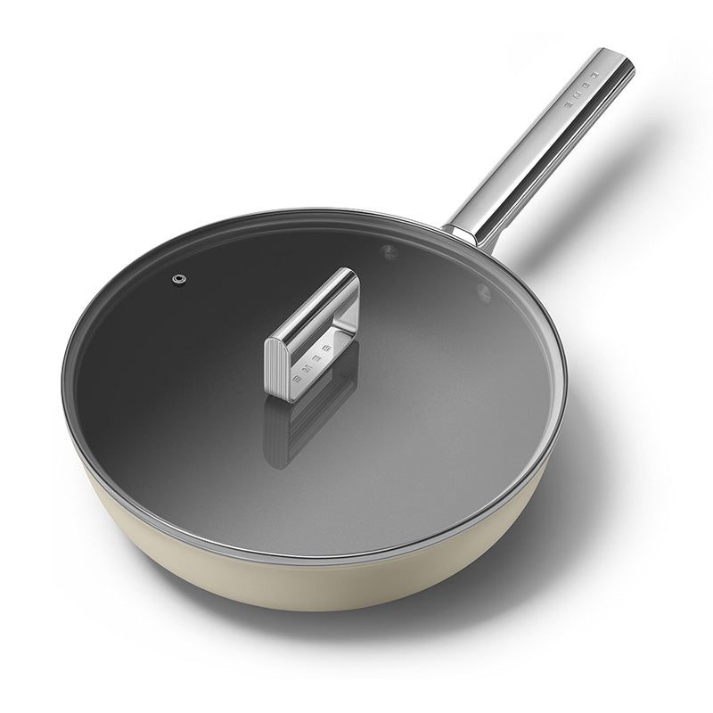 Wok 30 cm Crème Mat Années 50 Smeg