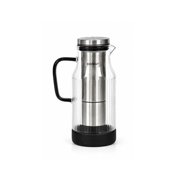 Carafe filtrante verre et inox 1,3 L Noir Akua Cookut