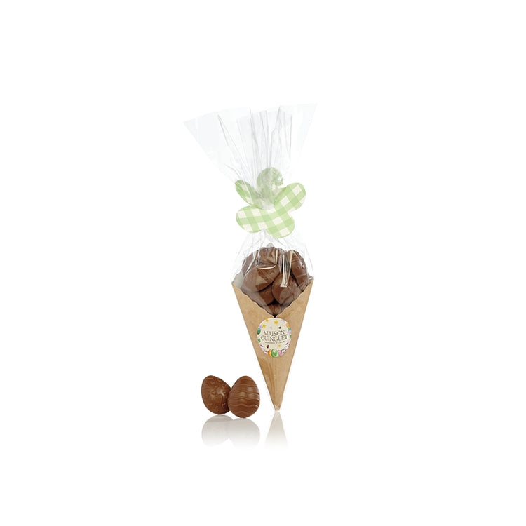 Cornet "Nos œufs de poulette" Pâques 120 g Maison Guinguet