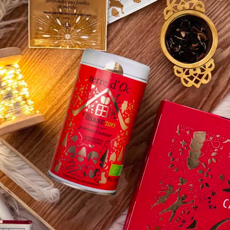 Boite de tisane façon pomme d'amour Bio de 70g Terre d'Oc