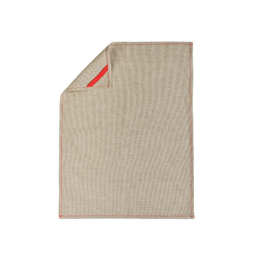 Torchon en lin beige surpiqûre rose Les Tabliers de Julie