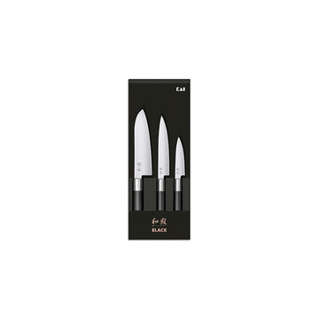 Coffret 3 couteaux japonais wasabi black KAI