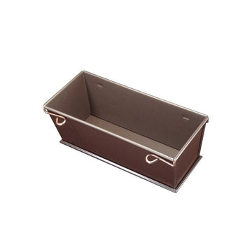 Moule à cake ouvrant antiadhésif acier fond amovible 24x9,5 cm Marron Tellier Gobel & Cie