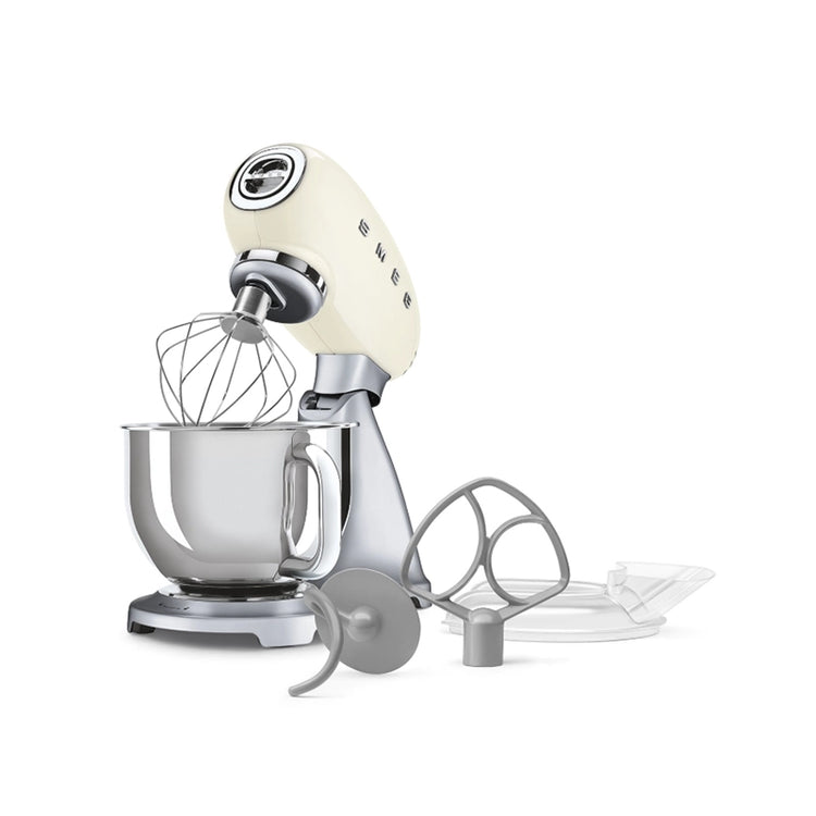 Robot pâtissier avec un bol en inox 4,8L Crème Années 50 Smeg