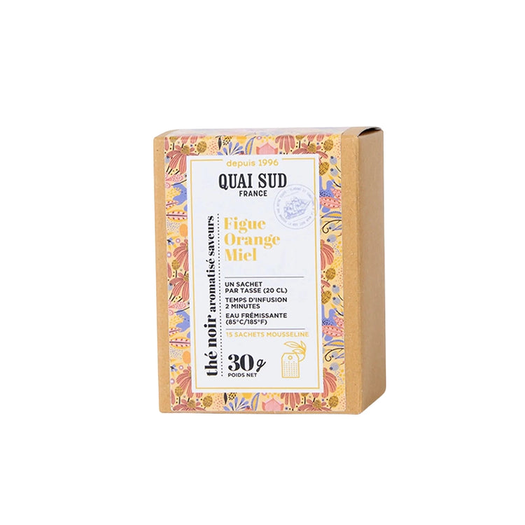 Thé noir figue orange miel 15 sachets Quai Sud