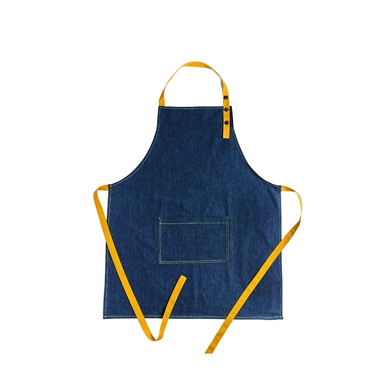 Tablier en coton pour homme Denim Yellow Les Tabliers de Julie Andrieu