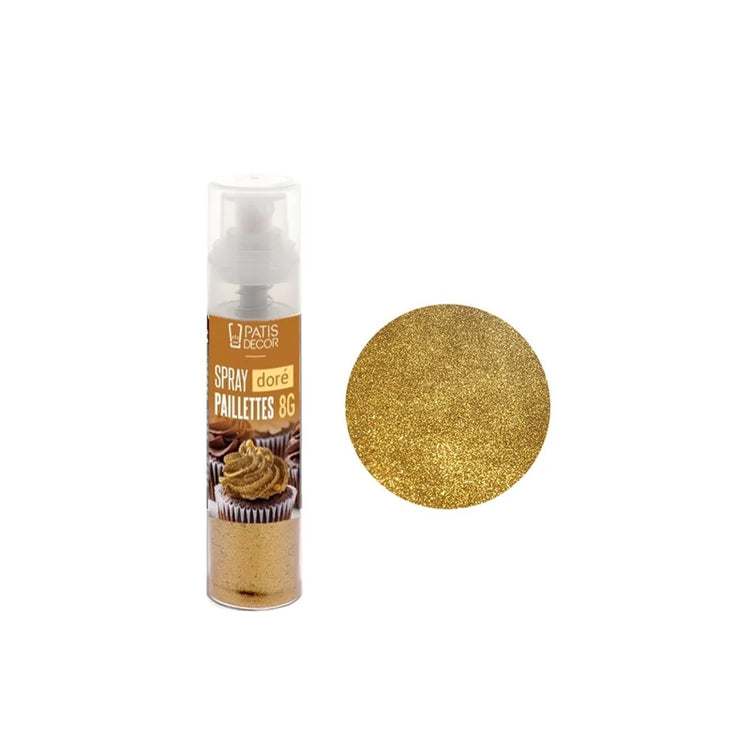Spray Paillettes Orange 8g Patisdecor