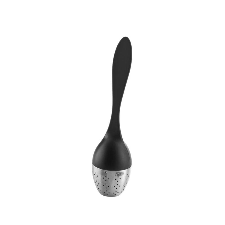 Boule à thé infuseur en acier inoxydable et plastique noir Gefu