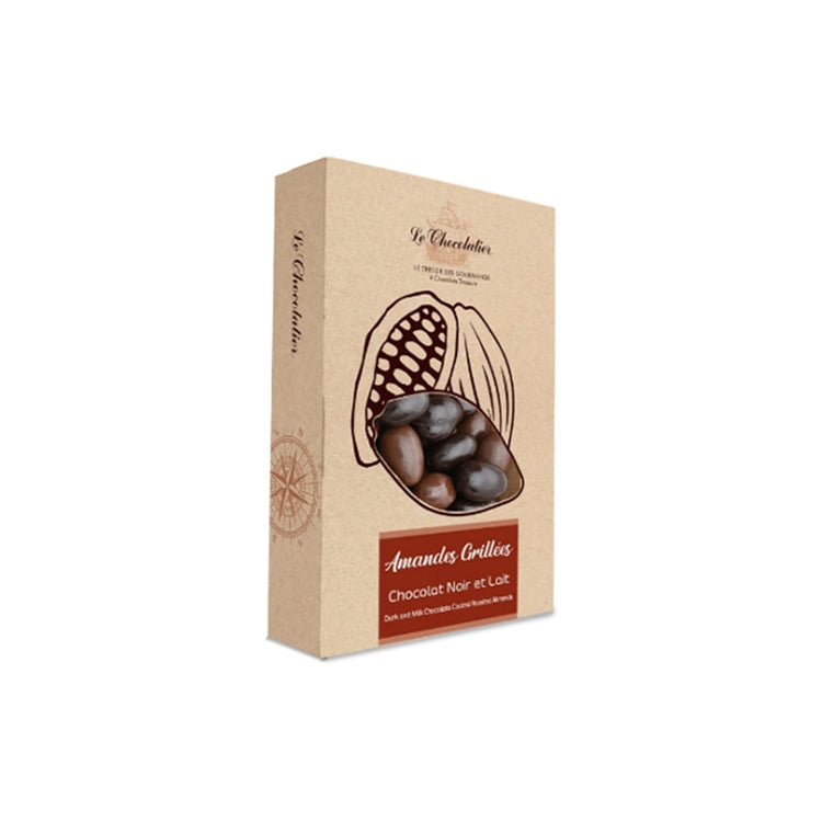 Boite d'amandes grillées au chocolat noir et au lait Le Chocolatier