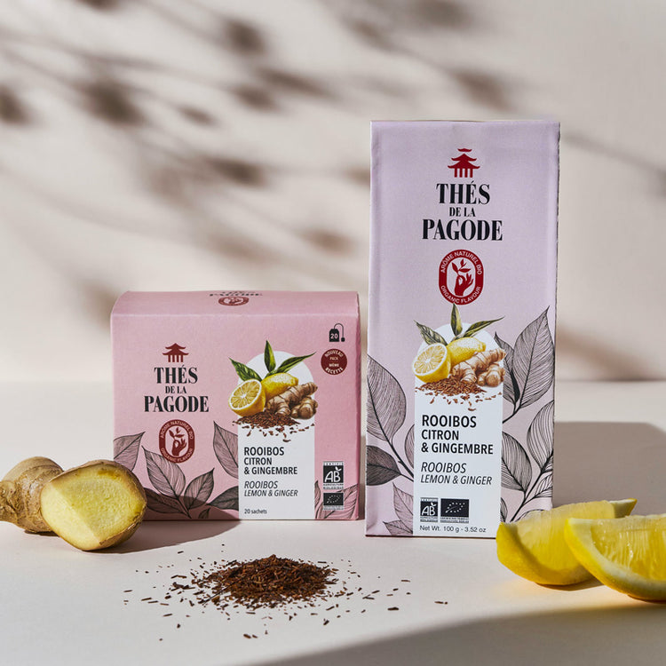 Coffret de 20 infusettes Booibos citron gingembre bio Thés de la Pagode