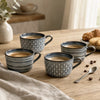 Coffret de 4 tasses en grès bleu de 18 cl Helsinki Table Passion