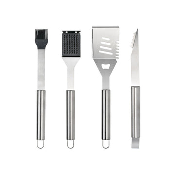 Coffret barbecue 4 ustensiles en inox Leopold