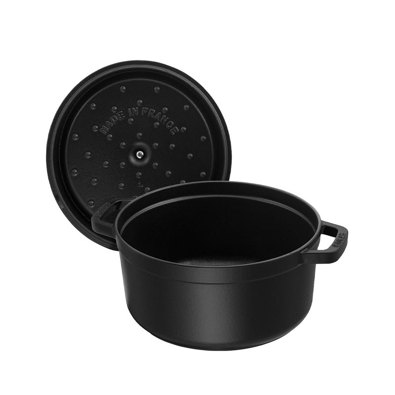 Cocotte ronde en fonte 24cm noire Staub