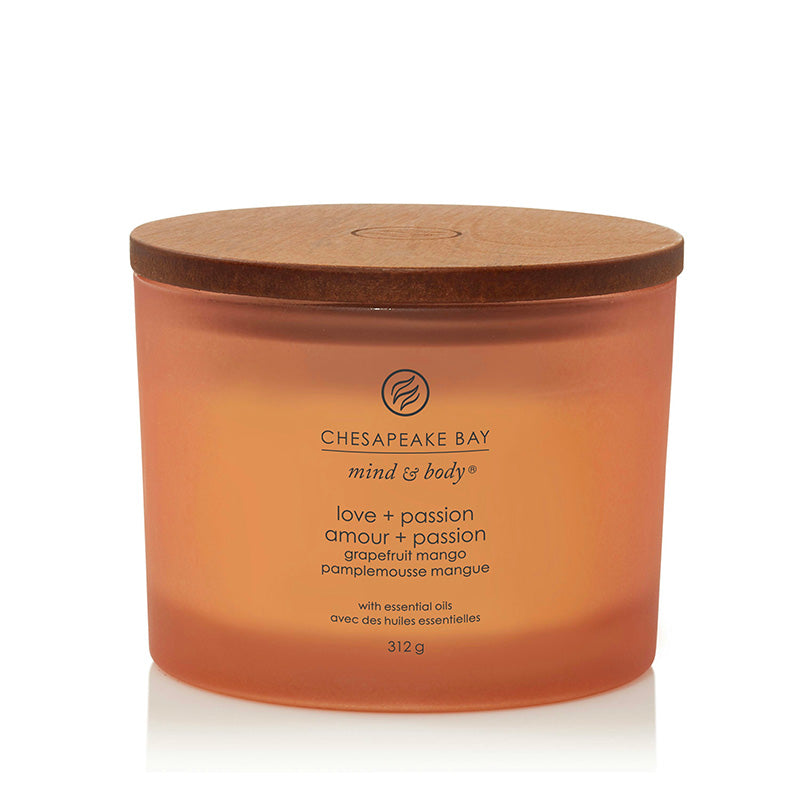 Bougie parfumée Amour Passion Pamplemousse et Mangue 312g Orange Chesapeake Bay