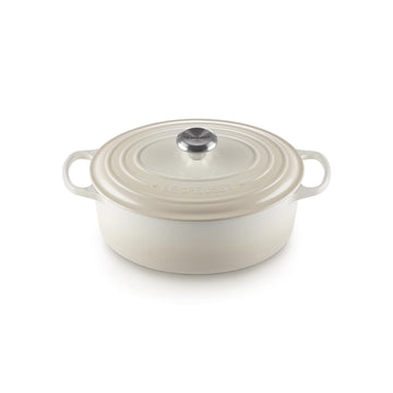 Cocotte ovale en fonte émaillée de 29 cm meringue Le Creuset