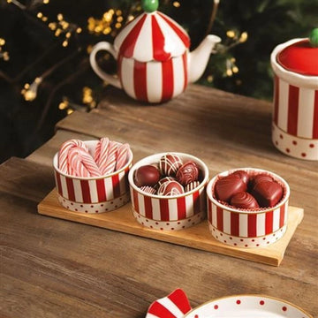 Théière avec filtre grès 54 cl Rouge et crème Candy Table Passion