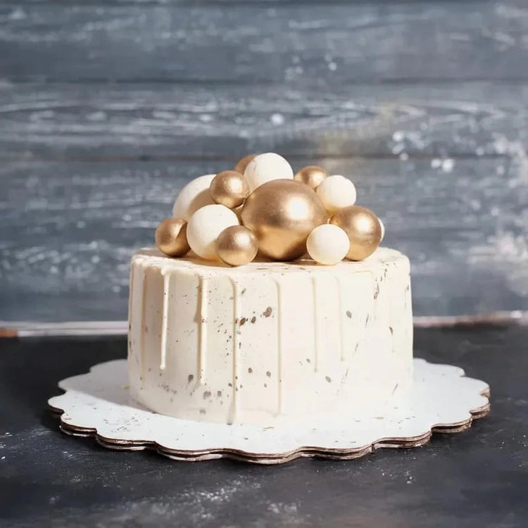 Décor à Piquer Boules Dorées 12 pièces Patisdecor