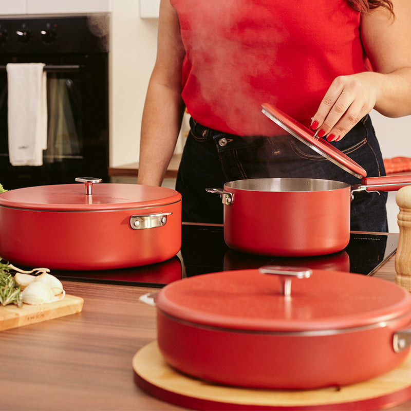 Anse en inox rouge La Merveilleuse Cookut