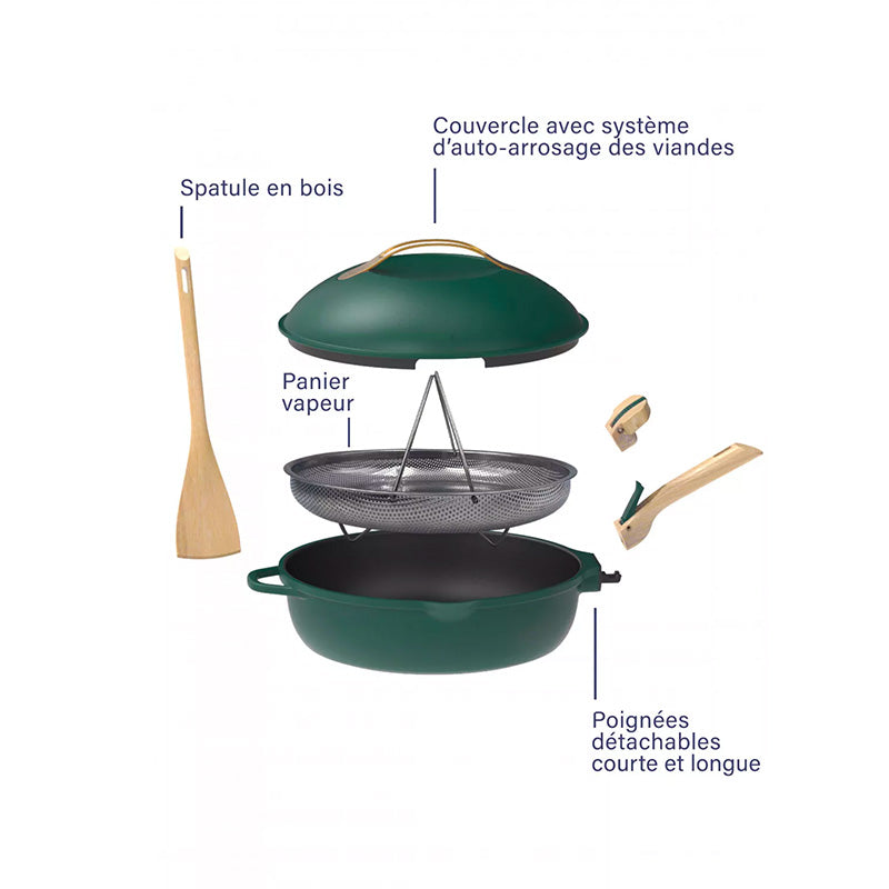 Poêle à tout faire en métal 24 cm fougère La Fabuleuse Cookut